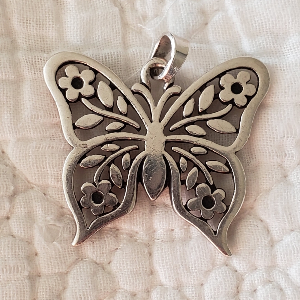 Floral butterfly pendant